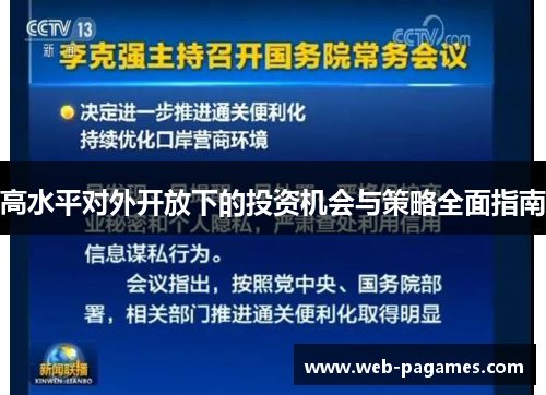 高水平对外开放下的投资机会与策略全面指南